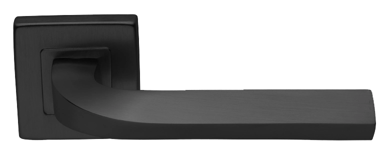Ручка дверная TENDER S3 NERO раздельная на квадратной розетке, цвет - черный фото купить Уральск