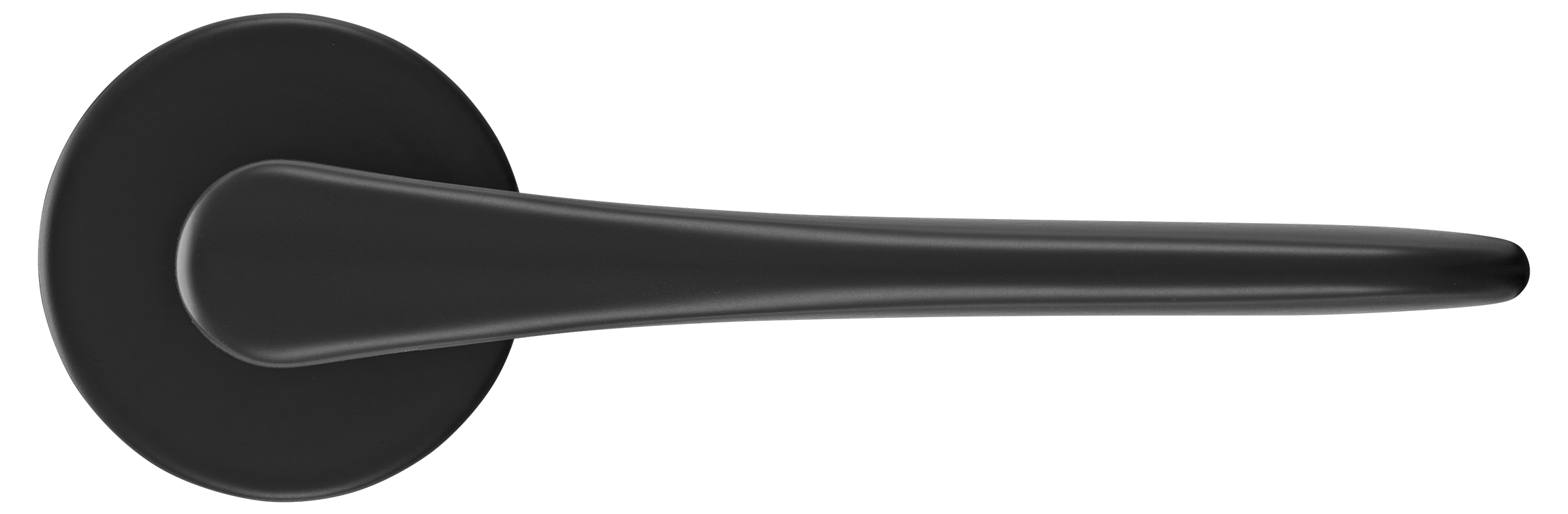 Ручка дверная AULA R5 NERO-ST на круглой розетке 7мм, цвет -  черный soft-touch фото купить в Уральске