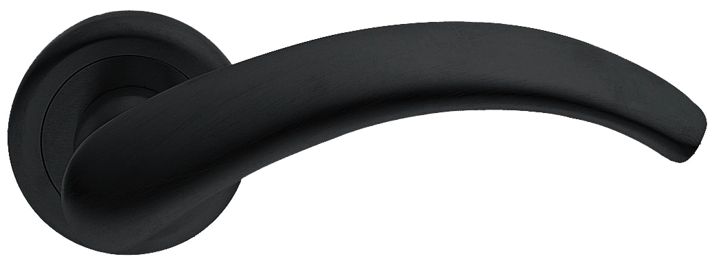 Ручка дверная ARCH R4 NERO раздельная на круглой розетке, цвет - черный фото купить Уральск