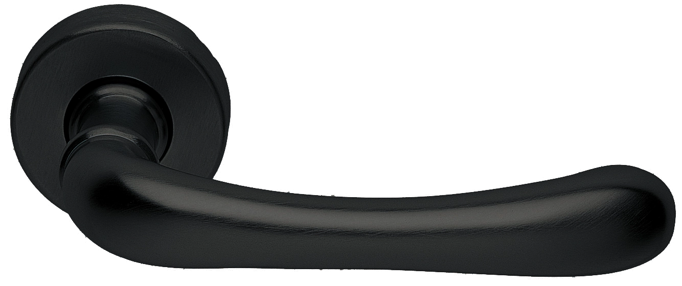 Ручка дверная RING R3-E NERO раздельная на круглой розетке, цвет - черный фото 1 Ручка дверная RING R3-E NERO раздельная на круглой розетке, цвет - черный фото купить Уральск
