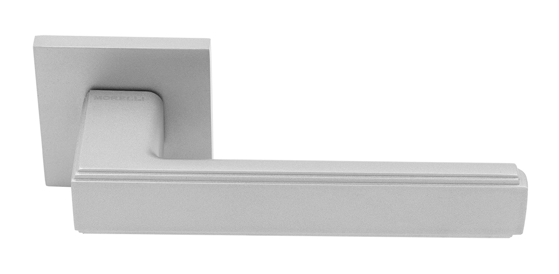 Ручка дверная MH-64-S6 ASC STEPS на квадратной розетке, цвет анодированный матовый хром, ЦАМ фото купить Уральск