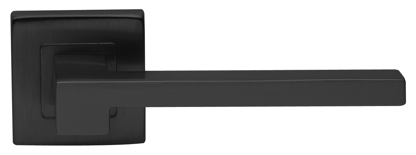 Ручка дверная STONE S3 NERO раздельная на квадратной розетке, цвет черный, латунь фото купить в Уральске