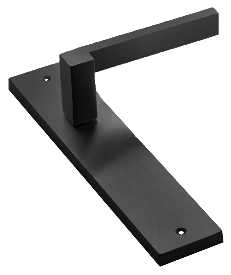 Ручка дверная на планке STONE PL NERO, цвет черный, латунь фото купить в Уральске