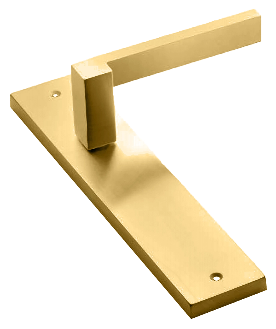 Ручка дверная на планке STONE PL OSA, цвет матовое золото, латунь фото купить в Уральске