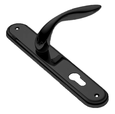 Ручка дверная на планке LEON PL NERO, цвет черный, латунь фото купить в Уральске