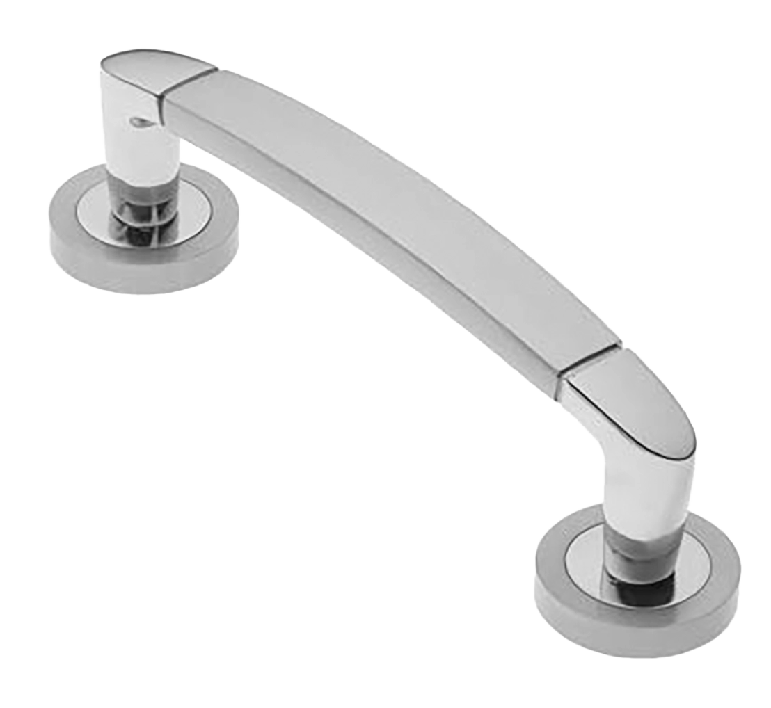 Ручка-скоба дверная SAIL PH CSA/CRO на круглой розетке, цвет матовый хром/хром, латунь фото купить в Уральске