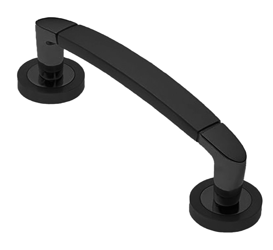 Ручка-скоба дверная SAIL PH NERO на круглой розетке, цвет черный, латунь фото купить в Уральске