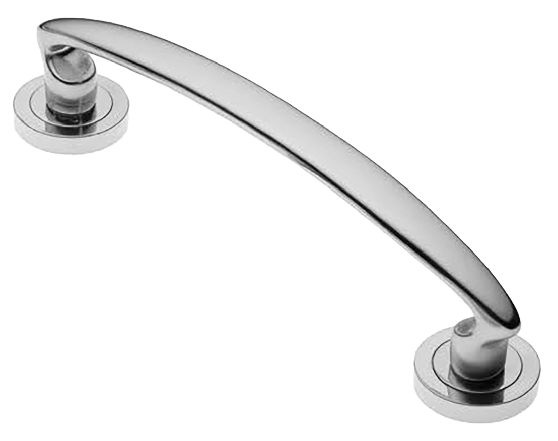 Ручка-скоба дверная FLAMINGO PH CRO на круглой розетке, цвет хром, латунь фото купить в Уральске