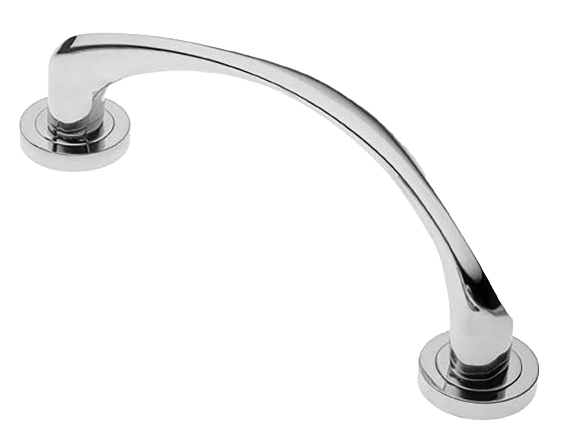 Ручка-скоба дверная COBRA PH CRO на круглой розетке, цвет хром, латунь фото купить в Уральске