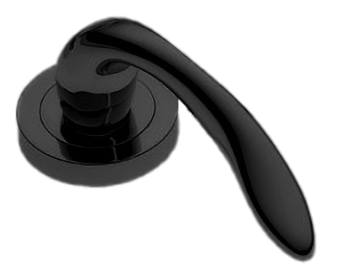 Ручка оконная LEON W1 NERO на прямоугольной розетке, цвет черный, латунь фото купить в Уральске