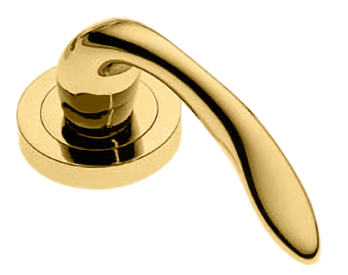 Ручка оконная LEON W1 OTL на прямоугольной розетке, цвет золото, латунь фото купить в Уральске