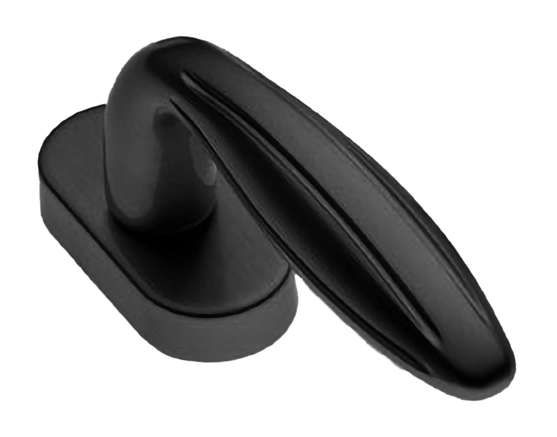 Ручка оконная BUD W1 NERO на прямоугольной розетке, цвет черный, латунь фото купить в Уральске