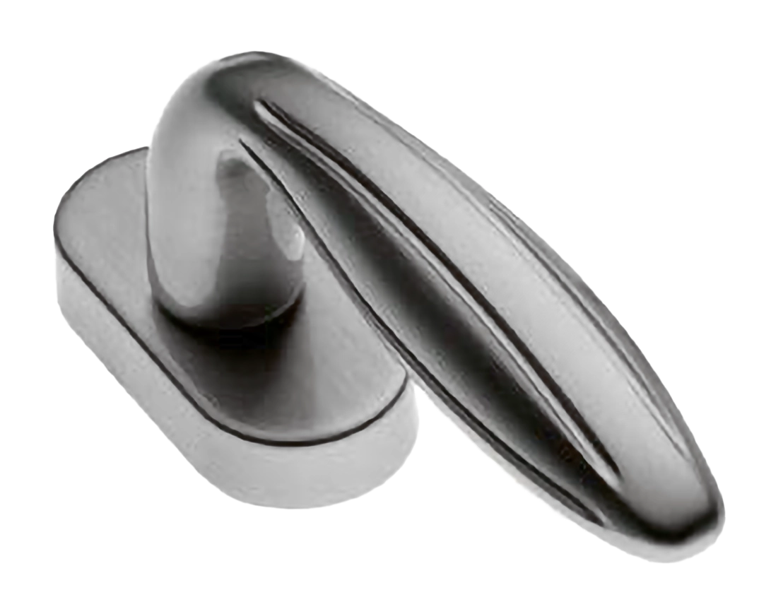 Ручка оконная BUD W1 CSA на прямоугольной розетке, цвет матовый хром, латунь фото купить в Уральске