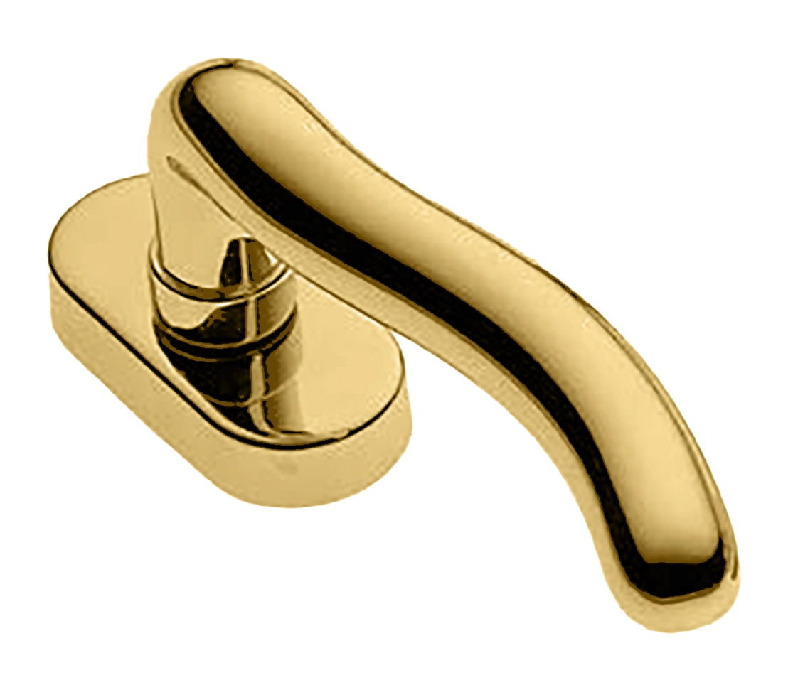 Ручка оконная SNAKE W1 OTL на прямоугольной розетке, цвет золото, латунь фото купить в Уральске