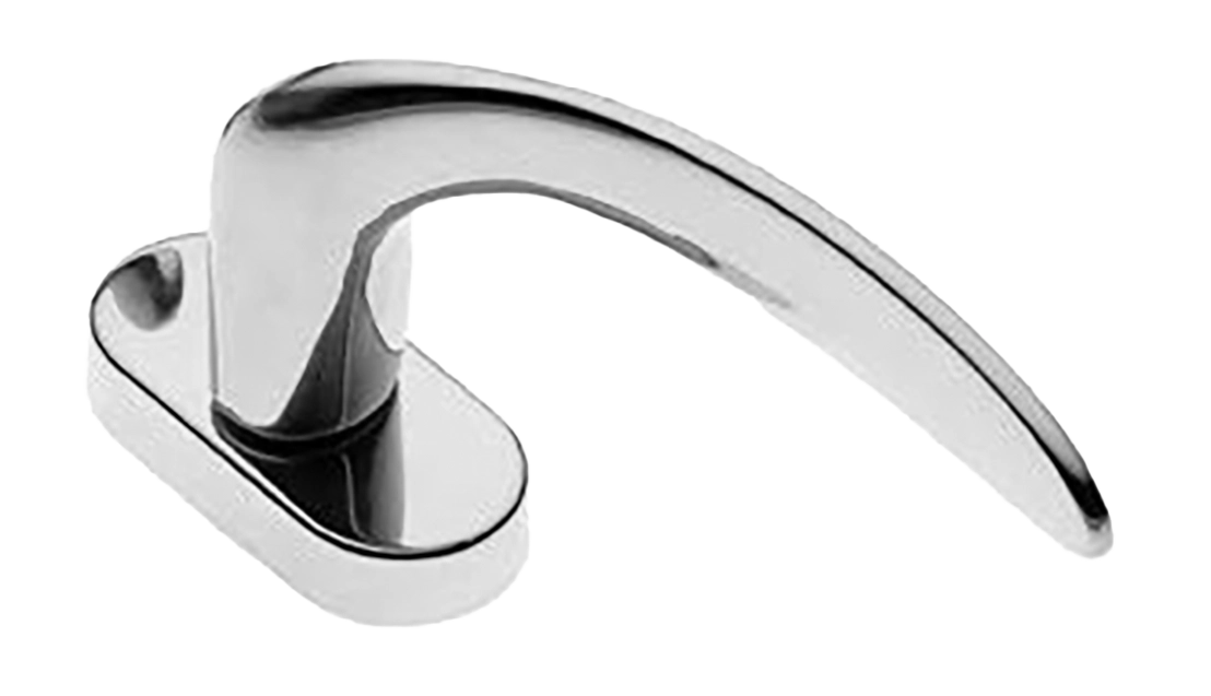 Ручка оконная COBRA W1 CRO на прямоугольной розетке, цвет хром, латунь фото купить в Уральске