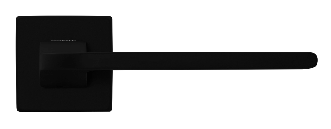 Ручка дверная SPUTNIK S5 NERO-ST на квадратной розетке, цвет черный soft-touch, ЦАМ фото купить в Уральске