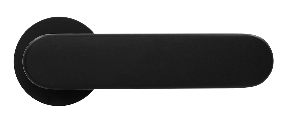 Ручка дверная MH-65-R6 R6 SEMPIONE BL на круглой розетке, цвет черный фото купить в Уральске