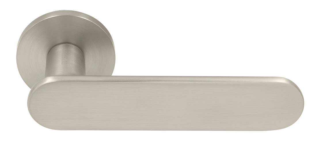 Ручка дверная MH-65-R6 SEMPIONE MSN на круглой розетке, цвет матовый сатинированный никель фото купить Уральск