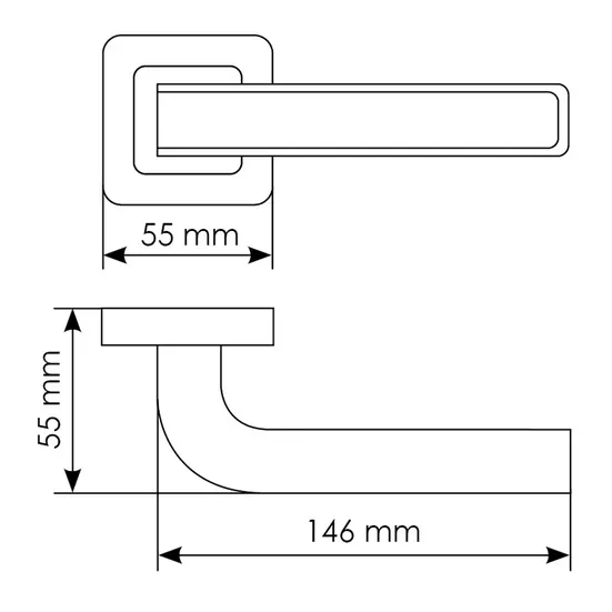 Комплект дверных ручек MH-46 SC/W-S55 + завертка сантехническая MH-WC-S55 SC/CP, цвет хром фото купить в Уральске