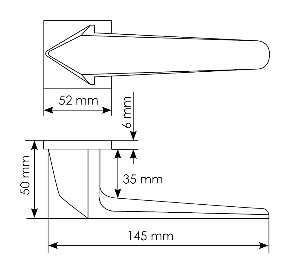 Комплект дверных ручек MH-55-S6 BL + защёлка бесшумная M1895 BL + петли врезные универсальные MSN 100X70X2.5-4BB BL (2шт), цвет черный фото купить в Уральске