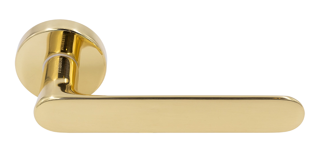 Ручка дверная LE BOAT R5 OTL раздельная на круглой розетке, цвет золото, латунь фото купить Уральск