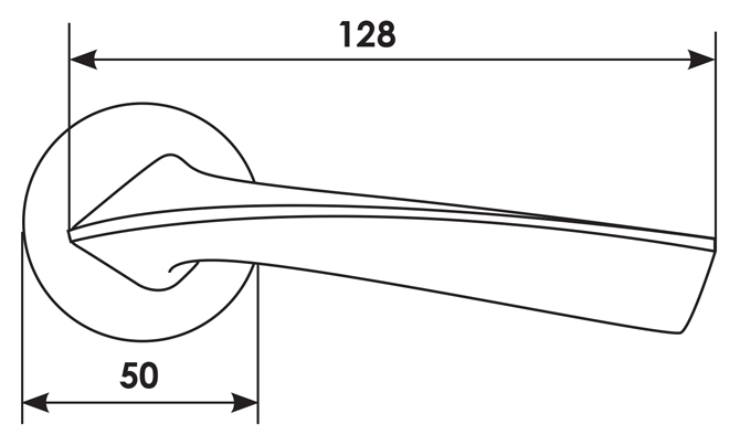 Ручка дверная COMETA R5 NIS раздельная на круглой розетке, цвет матовый никель, ЦАМ фото купить в Уральске