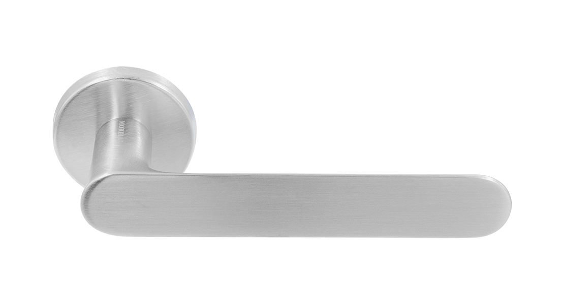 Ручка дверная LE BOAT R5 CSA раздельная на круглой розетке, цвет матовое матовый хром, латунь фото купить Уральск