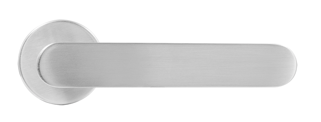 Ручка дверная LE BOAT R5 CSA раздельная на круглой розетке, цвет матовое матовый хром, латунь фото купить в Уральске