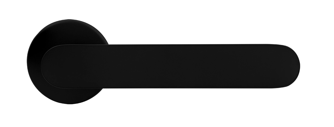 Ручка дверная LE BOAT R5 NERO-ST раздельная на круглой розетке, цвет черный soft-touch, латунь фото купить в Уральске