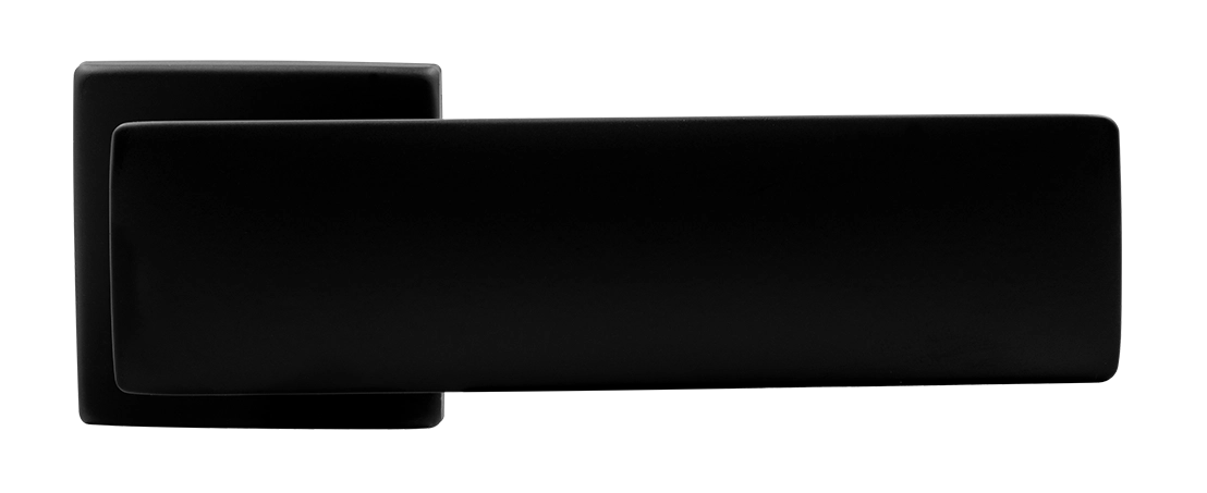 Ручка дверная SPACE S5 NERO-ST на квадратной розетке, цвет черный soft-touch, ЦАМ фото купить в Уральске