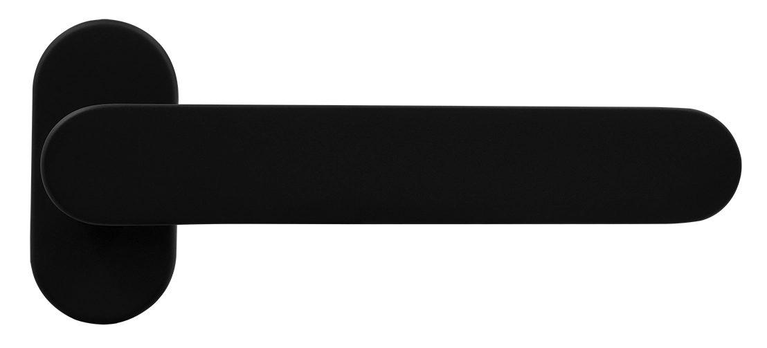 Ручка оконная LE BOAT W1 NERO-ST на прямоугольной розетке, цвет черный soft-touch, латунь фото купить Уральск