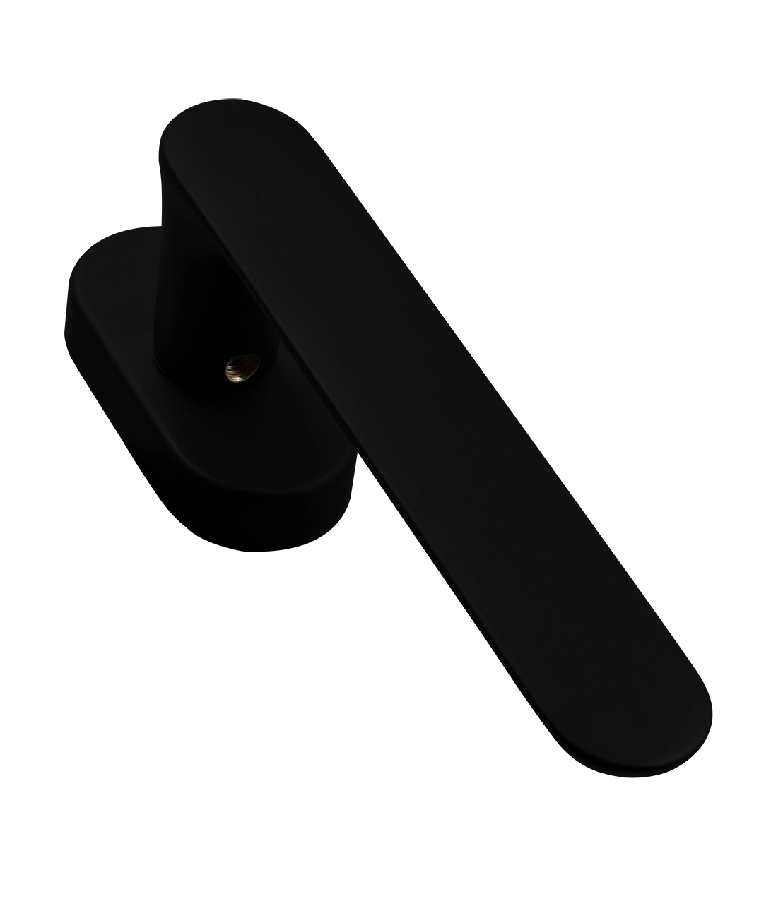 Ручка оконная LE BOAT W1 NERO-ST на прямоугольной розетке, цвет черный soft-touch, латунь фото фурнитура Уральск