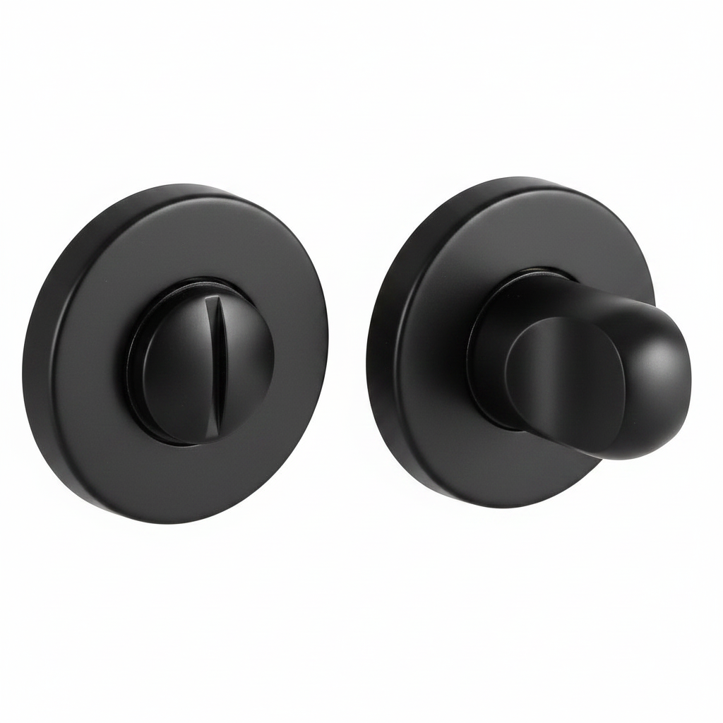 Завертка сантехническая LUX-WC-R3-E NERO-ST на круглой розетке цвет черный soft-touch, ЦАМ фото купить Уральск