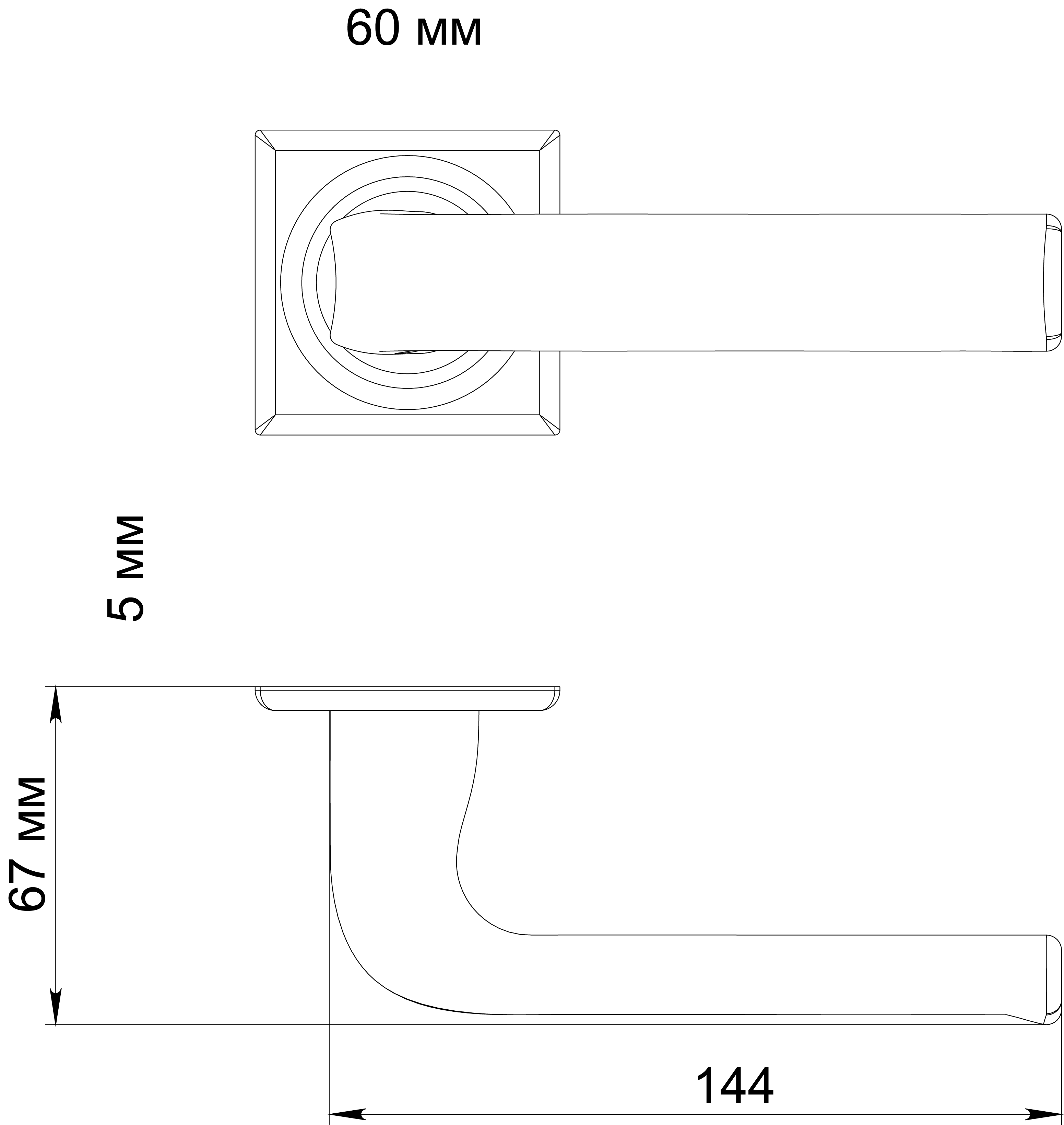 Ручка дверная THE BUS STATION S7 WF на квадратной розетке, цвет Зимняя стужа/Winter Frost фото фурнитура Уральск