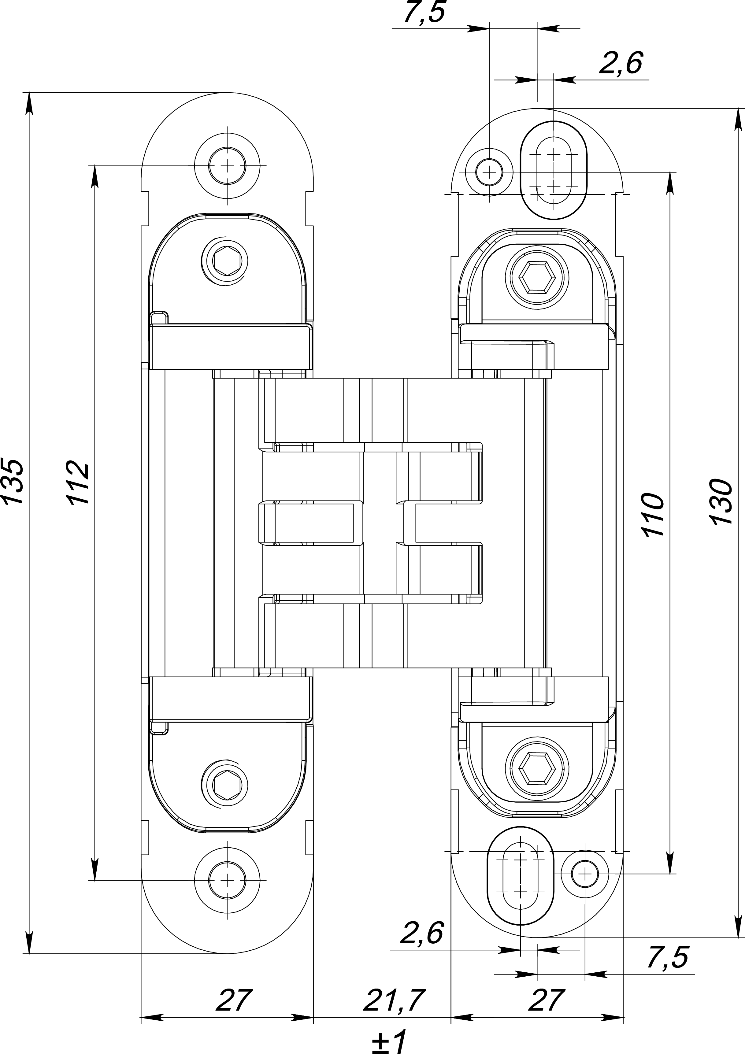 Петля скрытая CH-01 FTG врезная с 3D-регулировкой вес полотна до 60 кг, цвет матовое итальянское золото фото фурнитура Уральск