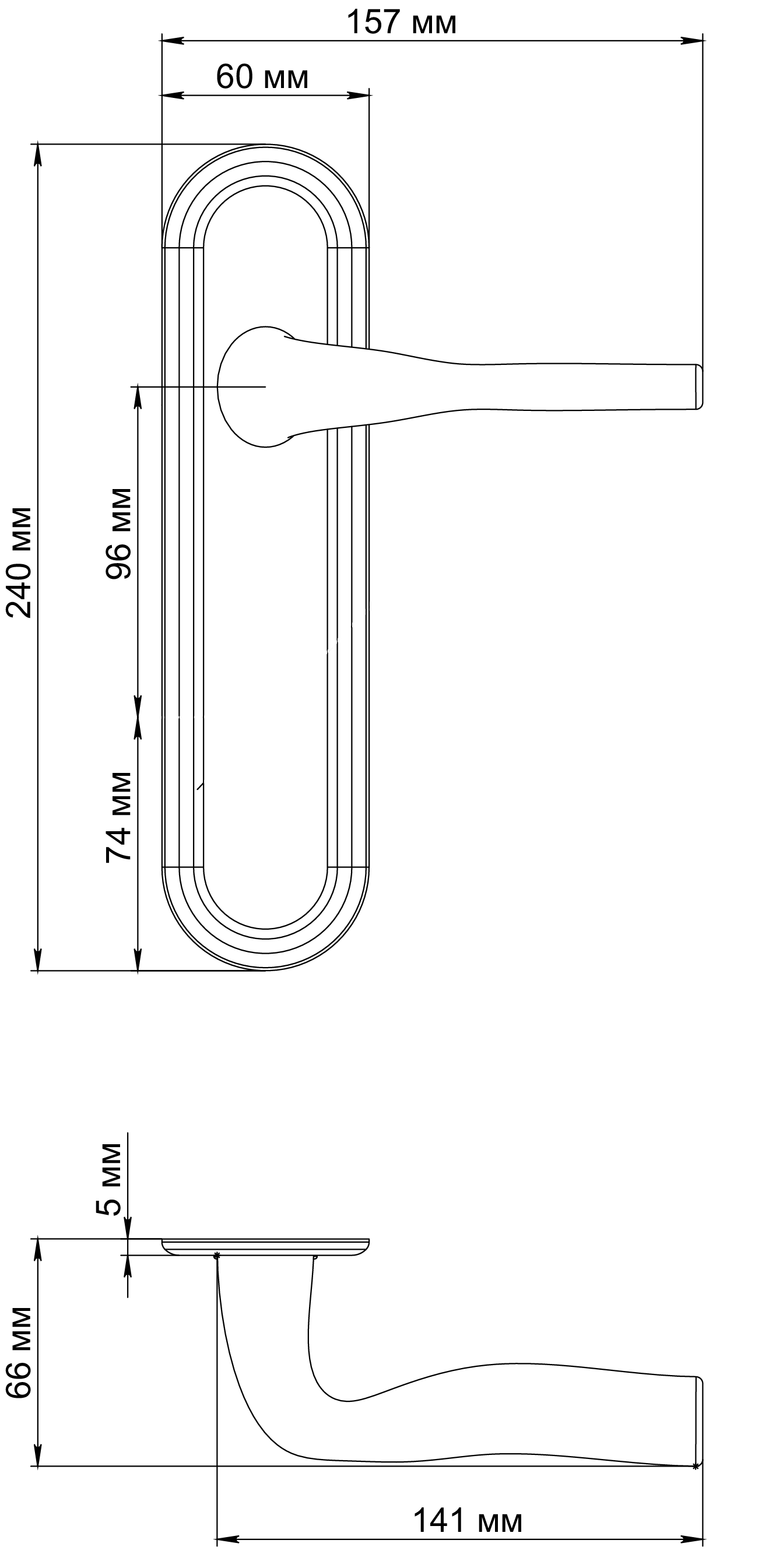 Ручка дверная LVB PLR WF на планке, цвет Зимняя стужа/Winter Frost фото фурнитура Уральск