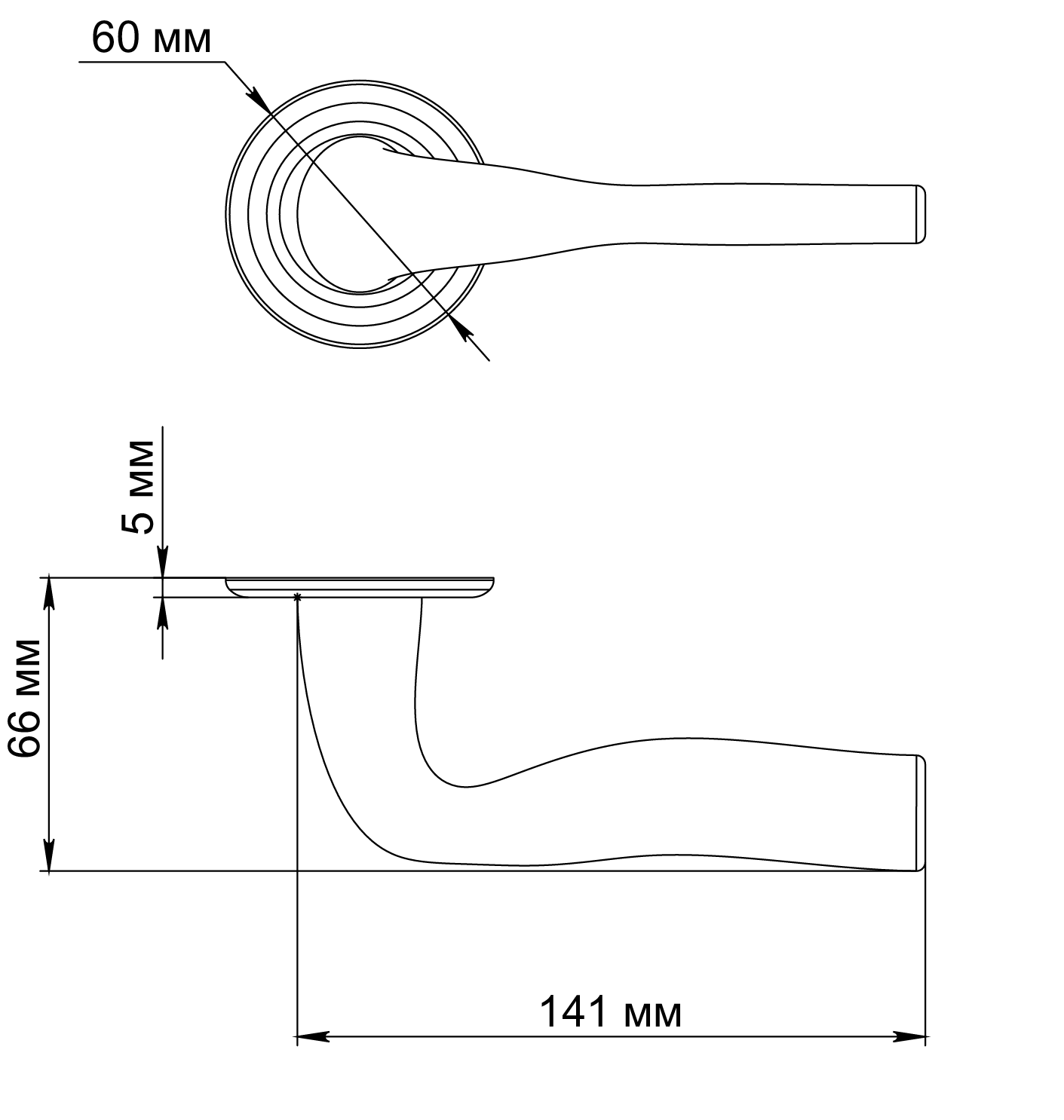 Ручка дверная LVB R7 SSW на круглой розетке, цвет Стокгольмский снегопад/Stockholm Snowfall фото фурнитура Уральск