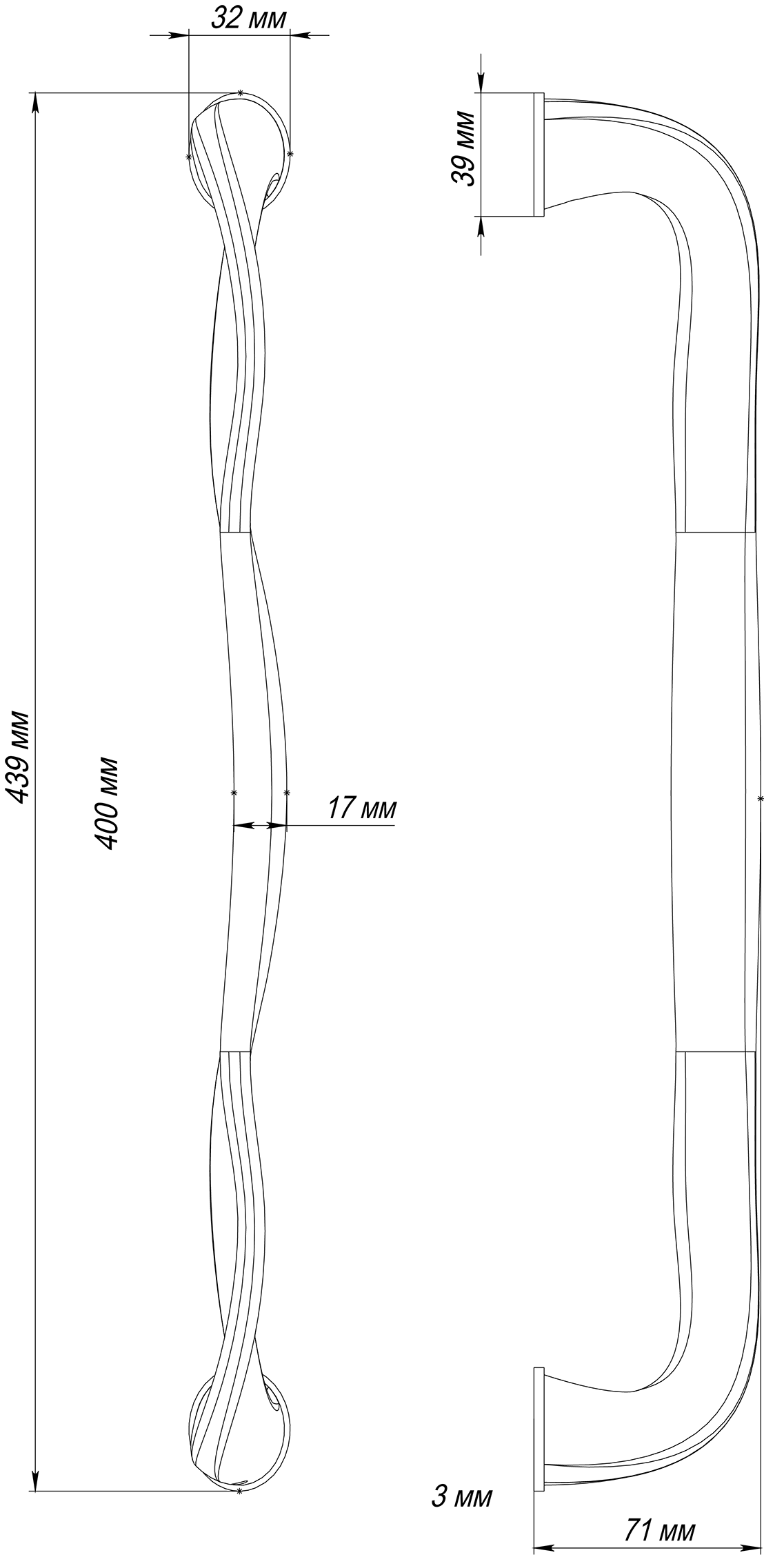 Ручка-скоба SKYSCRAPER PH SST, цвет Летняя гроза/Summer Storm фото купить в Уральске