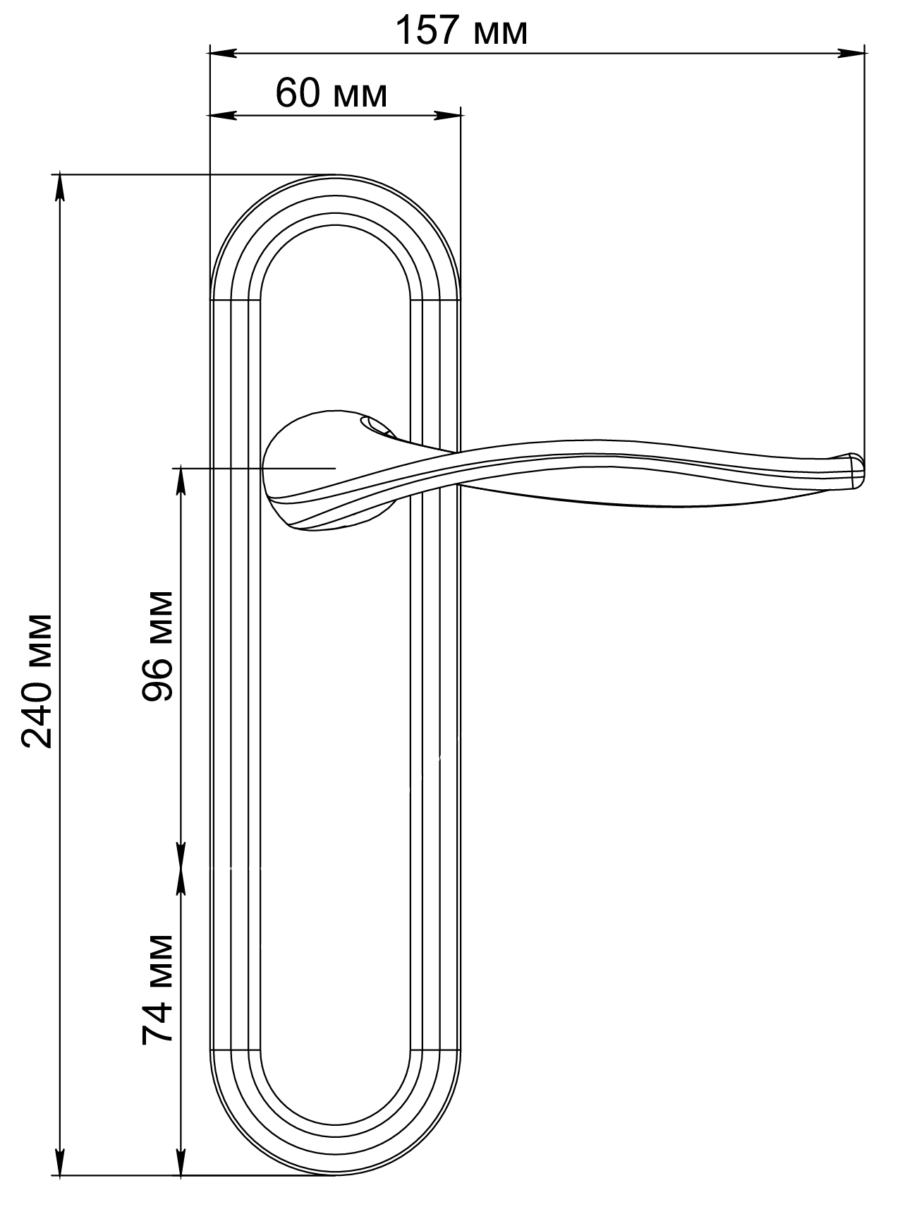 Ручка дверная SKYSCRAPER PLR WF на планке, цвет Зимняя стужа/Winter Frost фото фурнитура Уральск