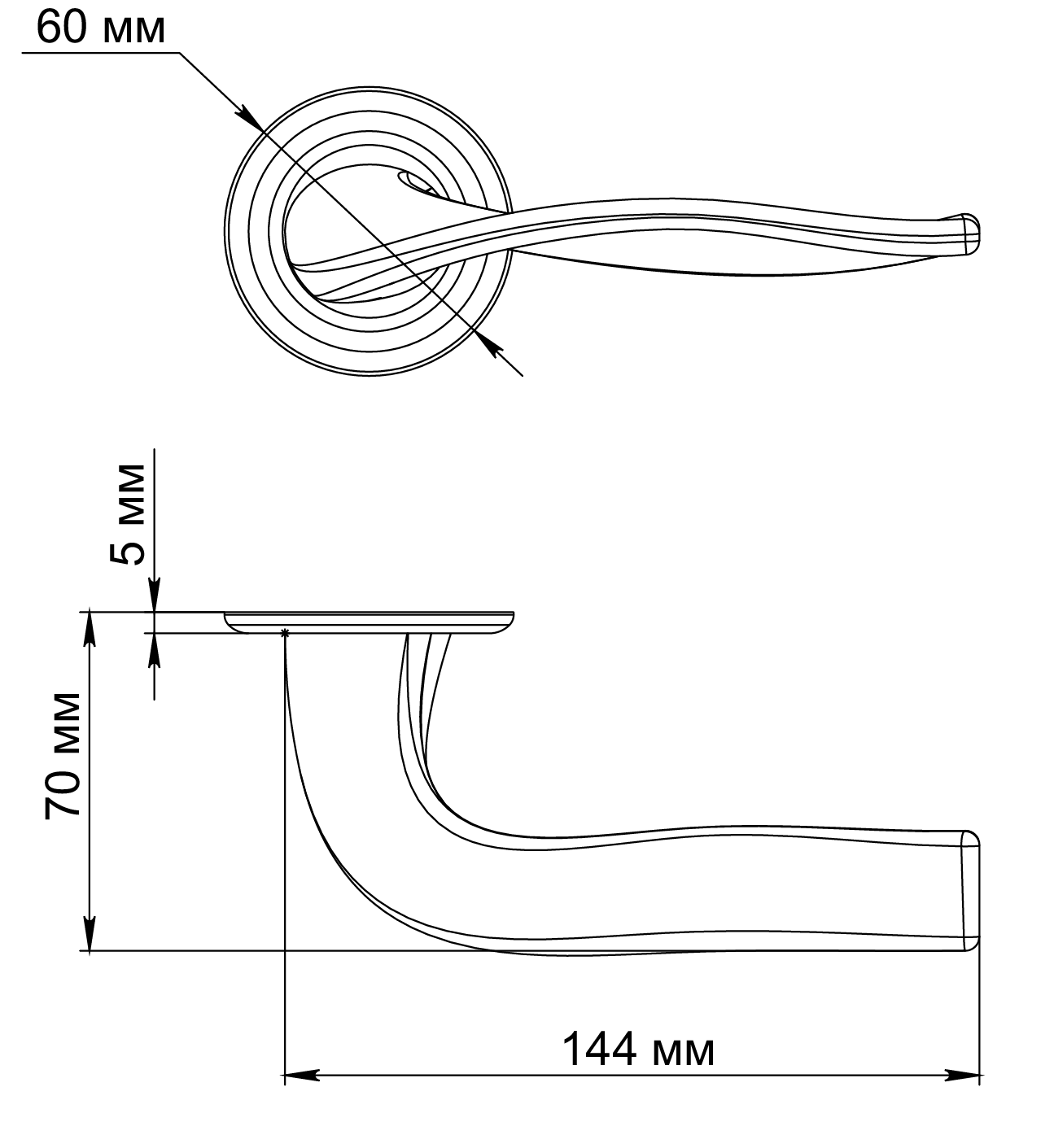 Ручка дверная SKYSCRAPER R7 WF на круглой розетке, цвет Зимняя стужа/Winter Frost фото фурнитура Уральск