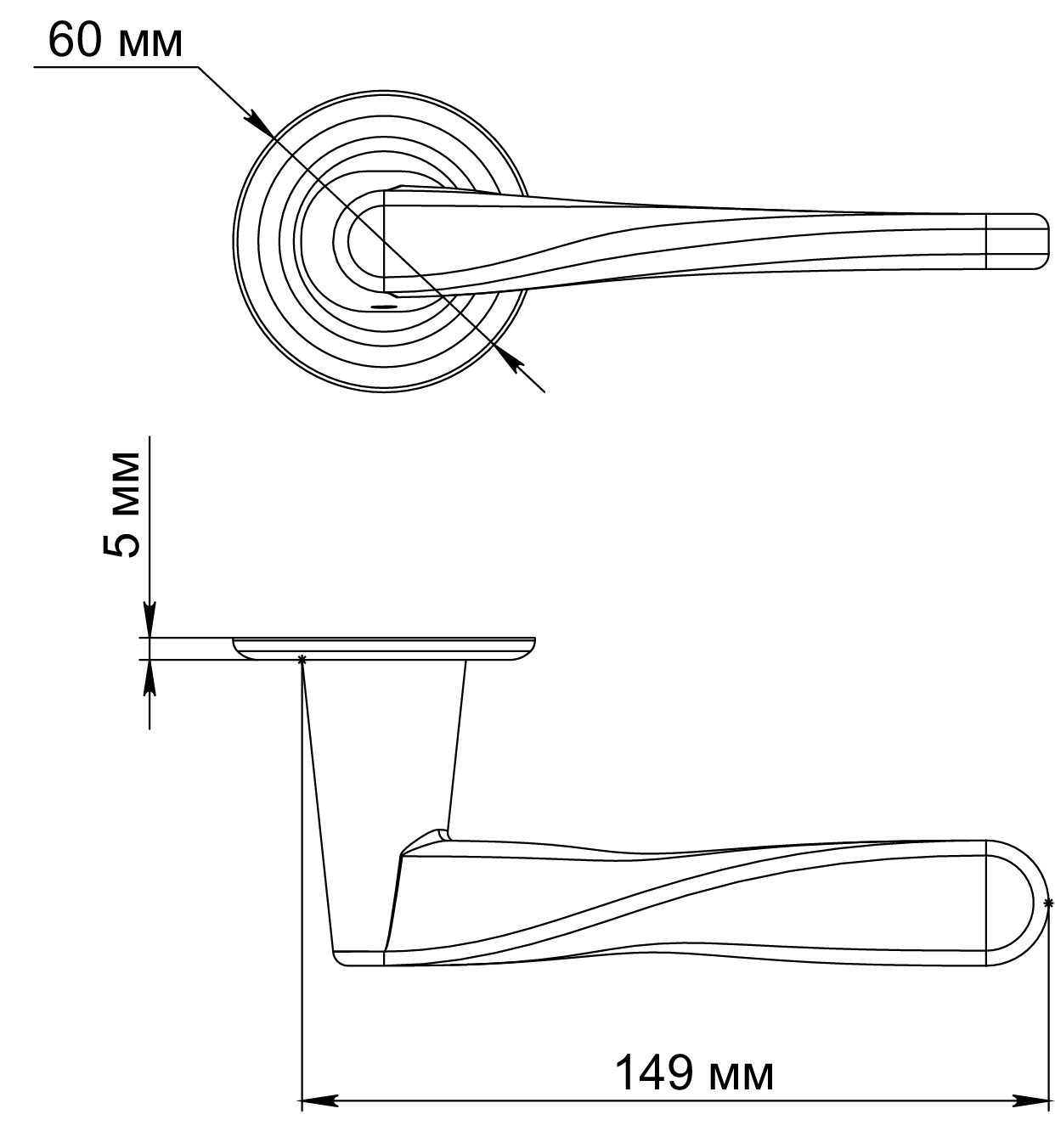 Ручка дверная THE OLYMPICS R7 SSW на круглой розетке, цвет Стокгольмский снегопад/Stockholm Snowfall фото фурнитура Уральск