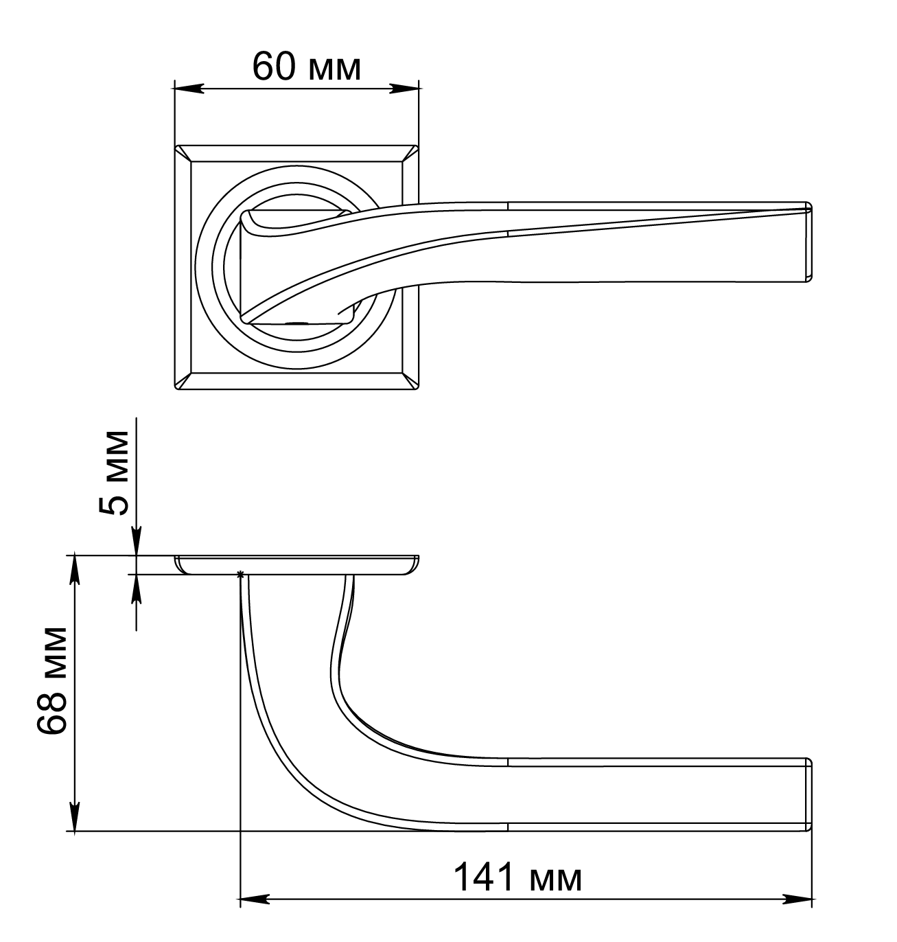 Ручка дверная WD CONCERT HALL S7 WF на квадратной розетке, цвет Зимняя стужа/Winter Frost фото фурнитура Уральск