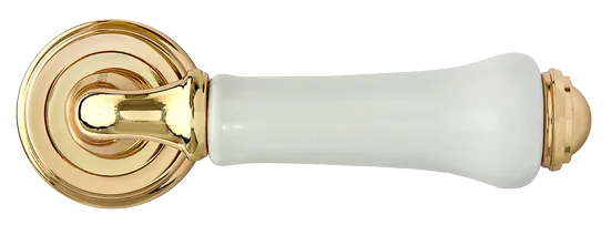 UMBERTO, ручка дверная MH-41-CLASSIC PG/W, цвет - золото/белый фото купить в Уральске