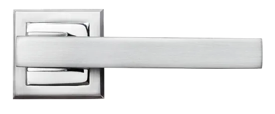 PIQUADRO, ручка дверная MH-37 SC/CP-S, на квадратной накладке, цвет - мат.хром/хром фото купить в Уральске