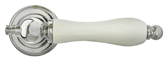 MART, ручка дверная MH-42-CLASSIC PC/W, цвет- хром/белый фото купить в Уральске