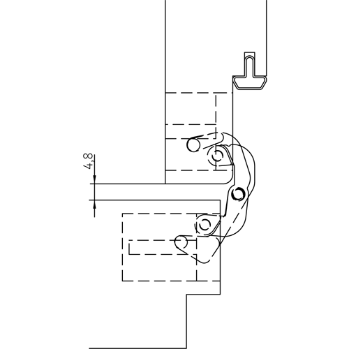 HH-19 B, скрытая петля, цвет - черный фото дверная фурнитура Уральск