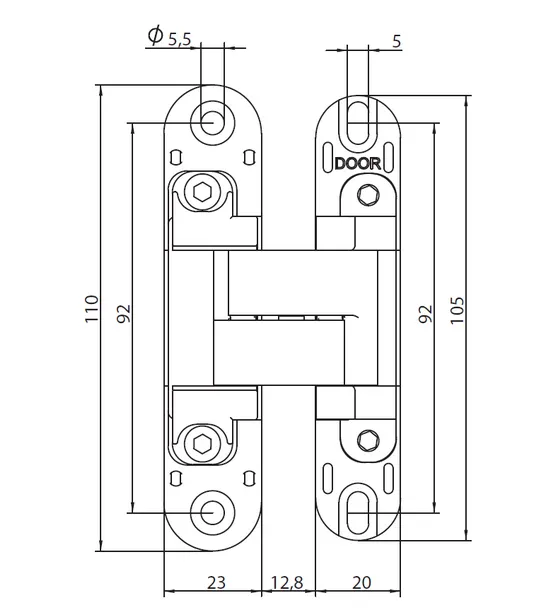 HH-19 B, скрытая петля, цвет - черный фото купить в Уральске