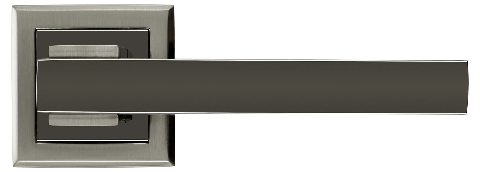 PIQUADRO, ручка дверная MH-37 SN/BN-S, на квадратной накладке, цвет - бел. никель/черн. никель фото купить в Уральске