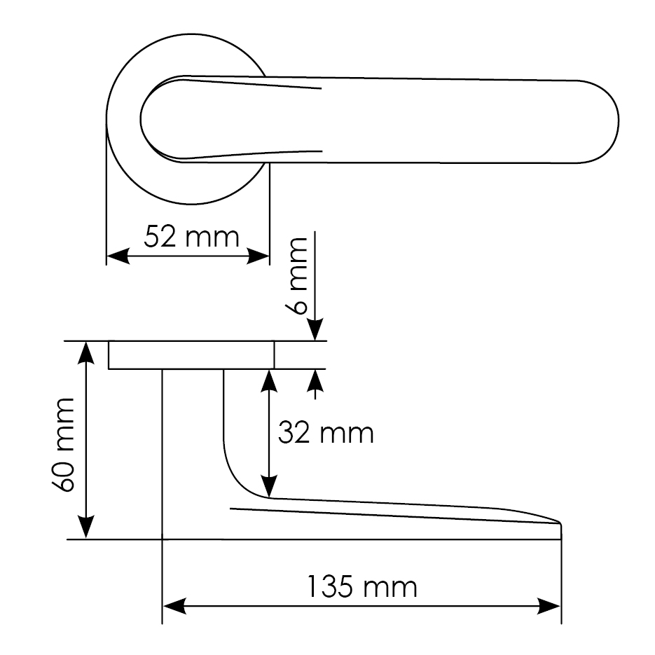 GARAK  ручка дверная на круглой розетке 6 мм, MH-59-R6 BL, цвет - чёрный фото фурнитура Уральск