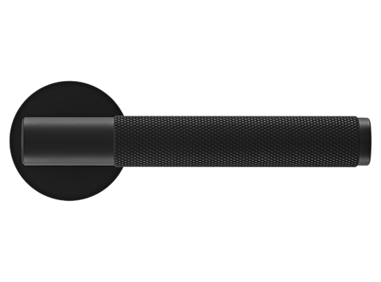 Ручка дверная "AZRIELI" на круглой розетке 6 мм, MH-57-R6T BL, цвет - чёрный фото купить в Уральске